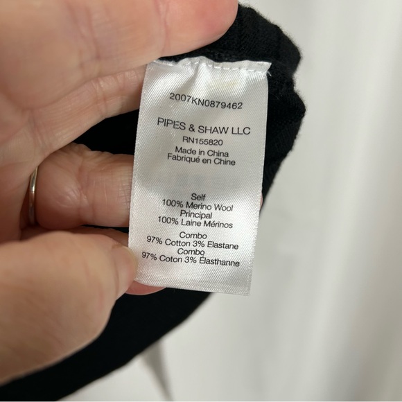 Veronica Beard Juni sweater black and white layered look size large - Picture 6 of 9